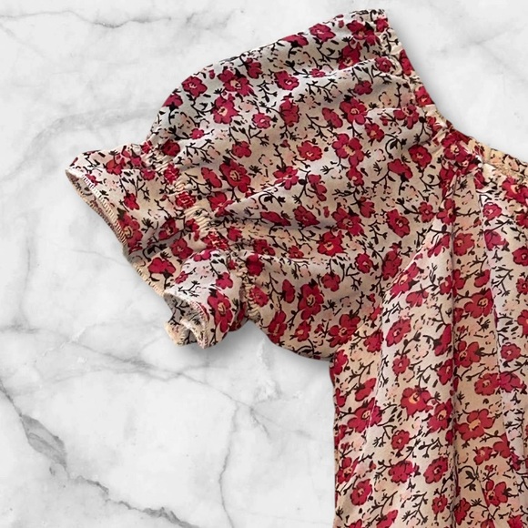 Nasty Gal Ditsy Bardot Cap Sleeve Floral Mini Dress On or Off Shoulder Size 0 - Picture 3 of 14